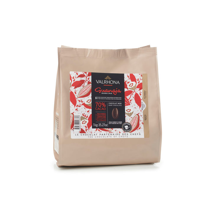 Sac de fèves chocolat noir Guanaja 70% 1 kg - Valrhona