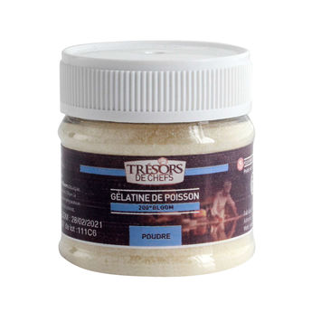 Achat en ligne Gélatine de poisson en poudre 200° bloom 30 gr - Trésors de Chefs