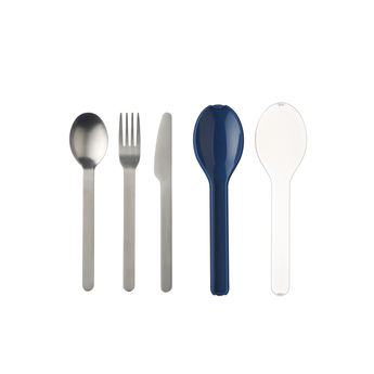 Achat en ligne Couverts nomades : couteau. fourchette et cuillère Ellipse bleus - Mepal