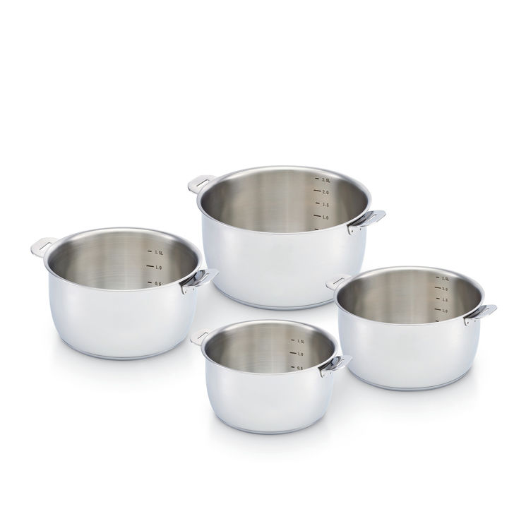 Set 4 casseroles inox amovibles Select 14/20cm avec poignée  - Beka