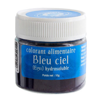 Achat en ligne Colorant alimentaire en poudre hydrosoluble bleu ciel 10 gr - Un jour une épice