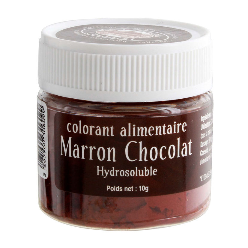 Colorant alimentaire en poudre hydrosoluble marron chocolat 10 gr - Un jour une épice