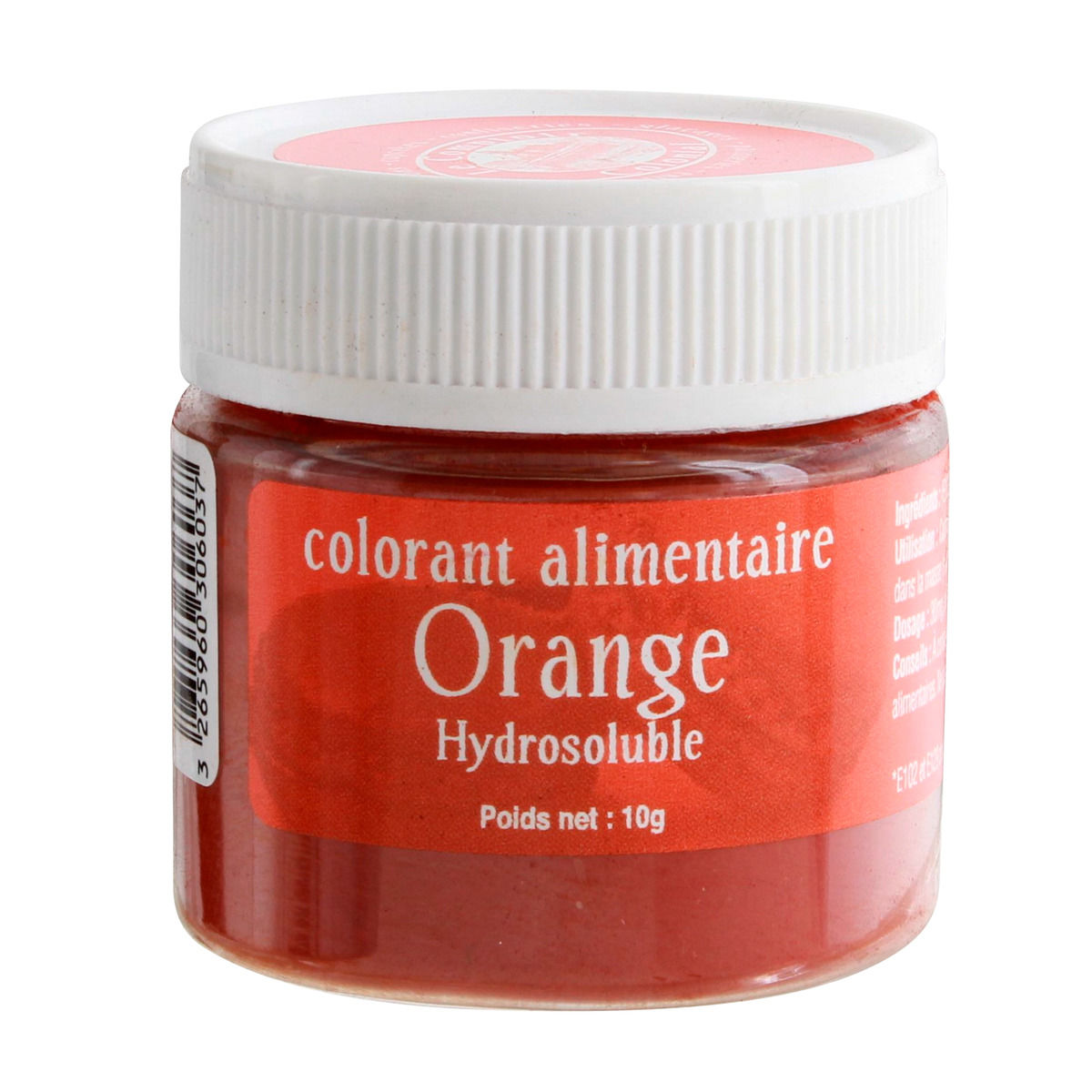 Colorant alimentaire en poudre hydrosoluble orange 10 gr - Le Comptoir Colonial