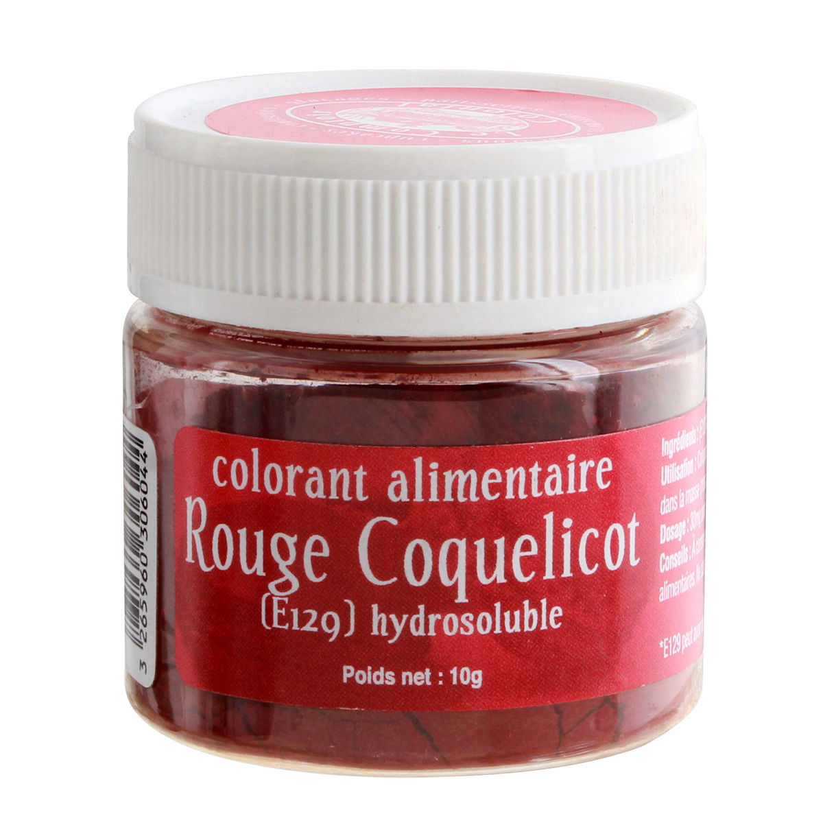 Colorant alimentaire en poudre hydrosoluble rouge coquelicot 10 gr - Un jour une épice