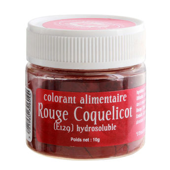 Achat en ligne Colorant alimentaire en poudre hydrosoluble rouge coquelicot 10 gr - Un jour une épice