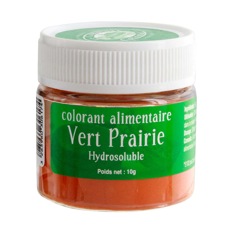 Colorant alimentaire en poudre hydrosoluble vert prairie 10 gr - Un jour une épice