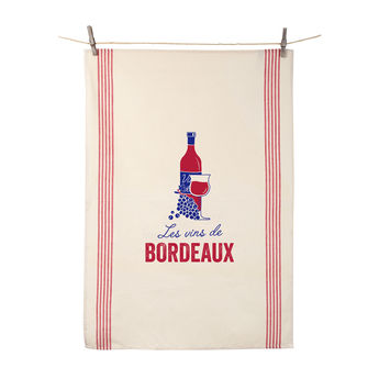 Achat en ligne Torchon Les vins de Bordeaux 55x80 cm 100% coton - Tissage de L´Ouest