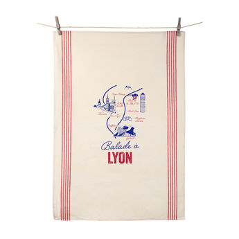 Achat en ligne Torchon Balade à Lyon 55x80 cm 100% coton - Tissage de L´Ouest