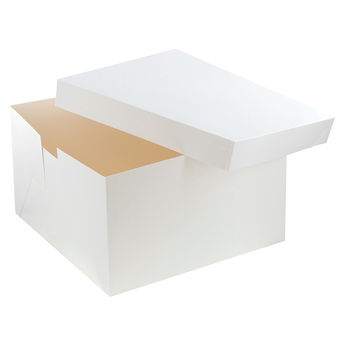 Achat en ligne Boîte à gâteaux blanche 35.5 x 35.5 x 22.8 cm  - Patisdecor