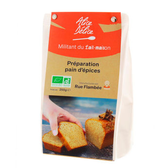 Achat en ligne Préparation pain d´épices bio sans gluten 250 gr - Alice Délice