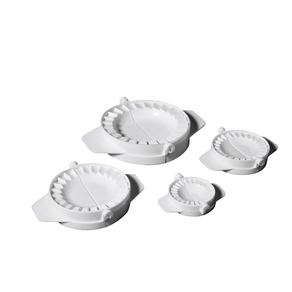 Lot de 4 moules à chaussons en plastique blanc 6, 8, 10 et 13 cm - Ibili