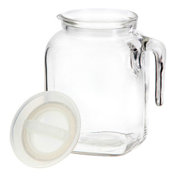 Achat en ligne Broc transparent en verre avec couvercle blanc 2L Frigoverre - Bormioli