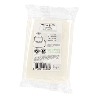 Achat en ligne Pâte à sucre sans huile de palme blanche 250 gr