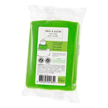 Achat en ligne Pâte à sucre sans huile de palme vert clair 250 gr