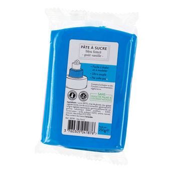 Achat en ligne Pâte à sucre sans huile de palme bleu foncé 250 gr