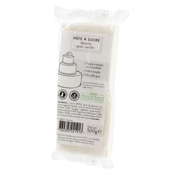 Achat en ligne Pâte à sucre sans huile de palme blanche 500 gr