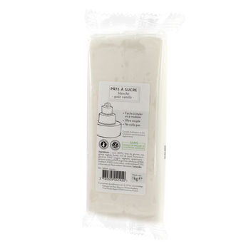 Achat en ligne Pâte à sucre sans huile de palme blanche 1 kg