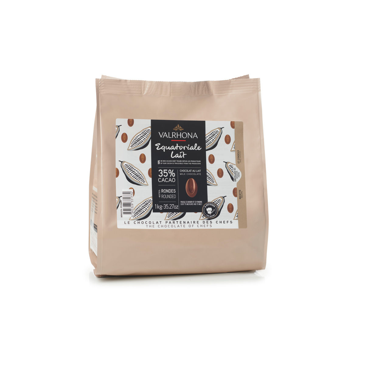 Chocolat au lait à pâtisser Equatoriale Lait 35% 1kg - Valrhona