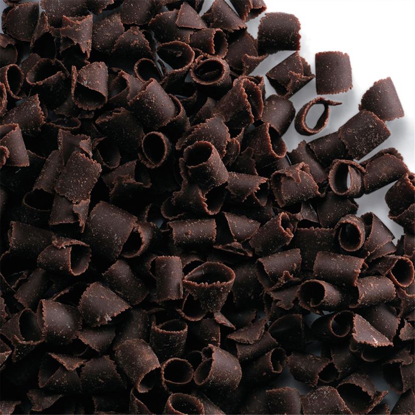 Décor en chocolat : petits copeaux en chocolat noir 80 gr - Alice Délice