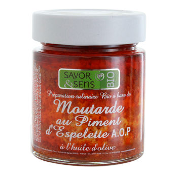 Achat en ligne Moutarde bio espelette 130g - Savor et Sens