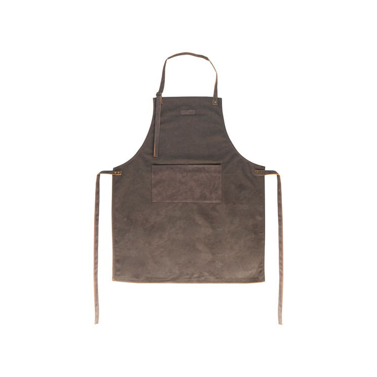 Tablier en toile et cuir 80x66.5cm marron - Gusta