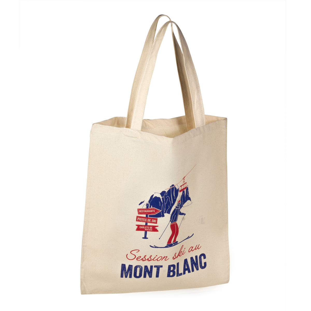 Totebag Le Mont Blanc de Chamonix 100% coton - Tissage de L´Ouest