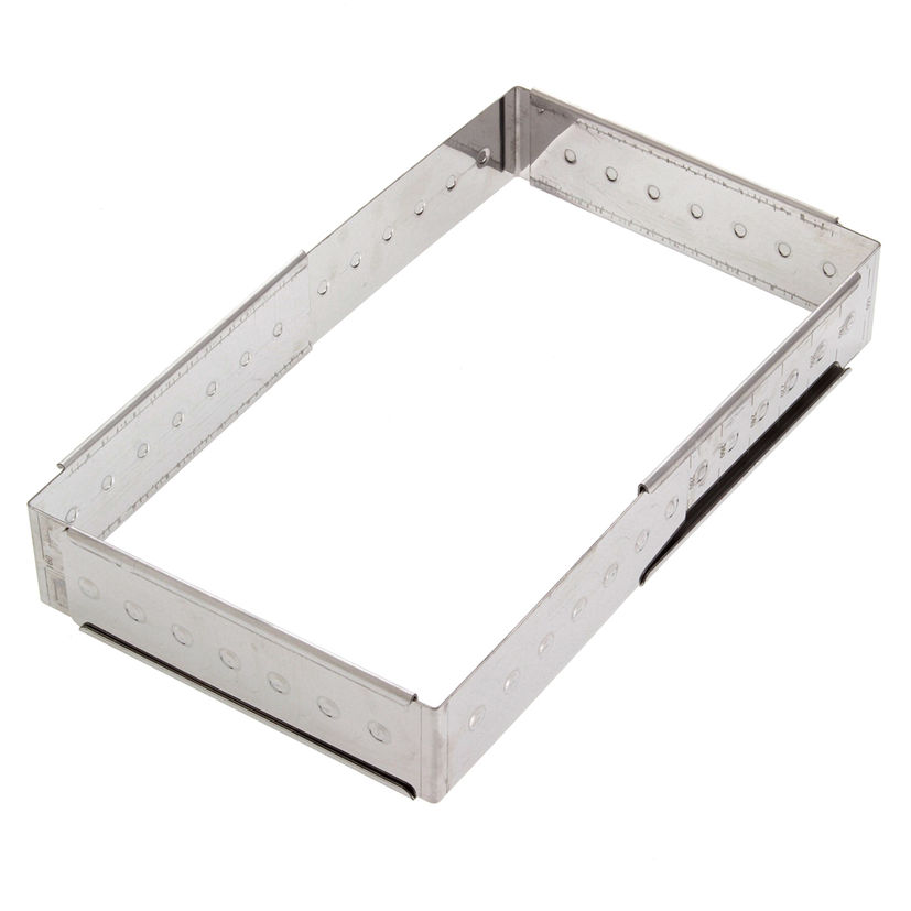 Cadre à pâtisserie extensible en inox de 16 à 28 cm, de 4 à 14 parts, hauteur 4.5 cm - Alice Délice