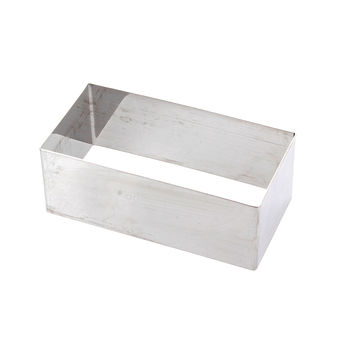 Achat en ligne Rectangle à pâtisserie individuel en inox 12 x 6 cm hauteur 4,5 cm - Alice Délice