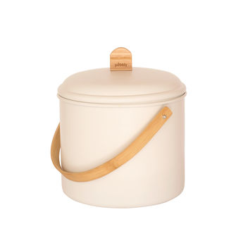 Achat en ligne Seau à compost 7L métal/bambou beige avec filtre charbon - Pebbly