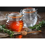 Pot à miel en verre avec cuillère en bois - Kilner