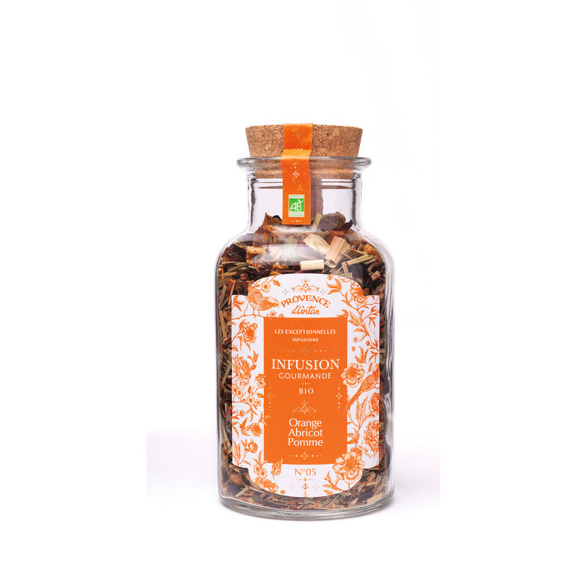 Infusion bio gourmande vrac orange, abricot et pomme 70 gr - Provence d'Antan