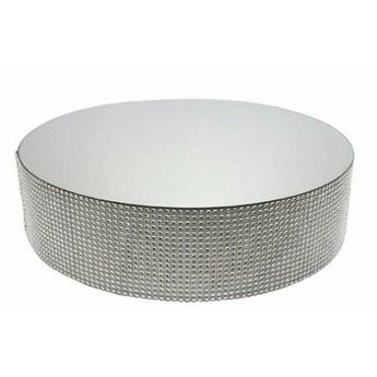 Achat en ligne Présentoir plateau effet miroir avec contours effet diamants 25 cm - Patisdecor