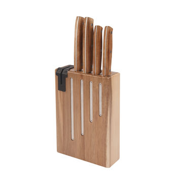 Achat en ligne Bloc avec affuteur 4 couteaux manche bois Natural Life - Jean Dubost