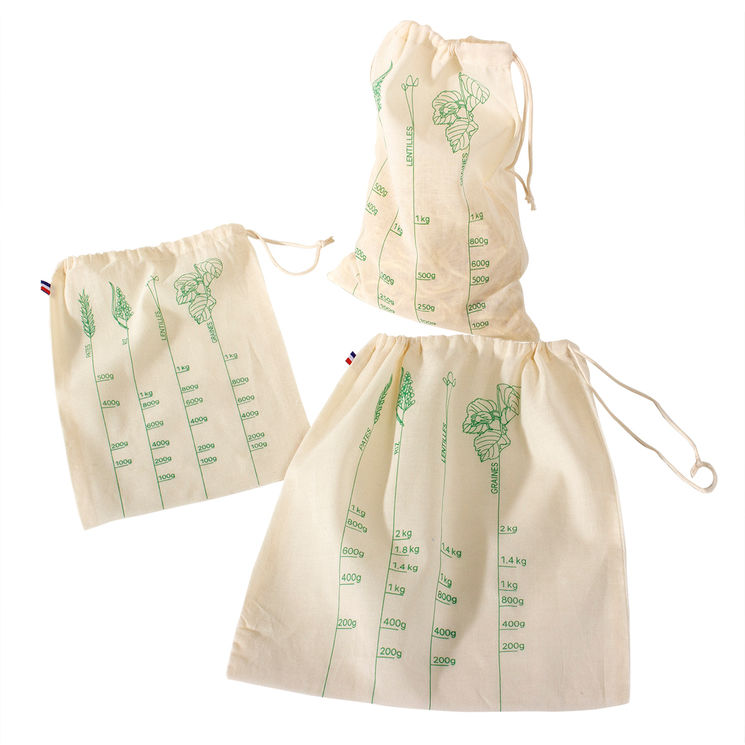 Lot de 3 sacs à vrac S/M/L en coton bio - Alice Delice