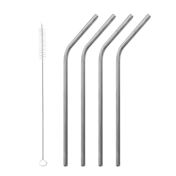 Lot de 4 pailles inox + brosse - Qwetch