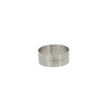 Cercle à tartelette haut en inox perforé 7,5 cm hauteur 3,5 cm - De Buyer