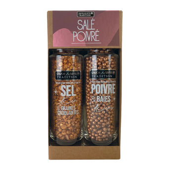 Achat en ligne Coffret moulins "salé poivré" dorés - Savor et Sens