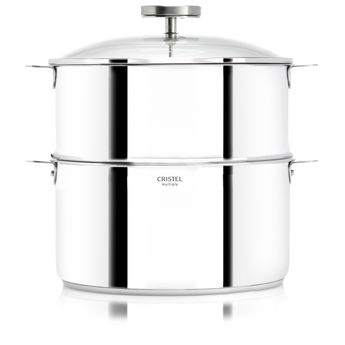 Achat en ligne Biome cuisson saine 3 en 1 avec cuit vapeur 24 cm incluant un thermomètre et anses noires - Cristel