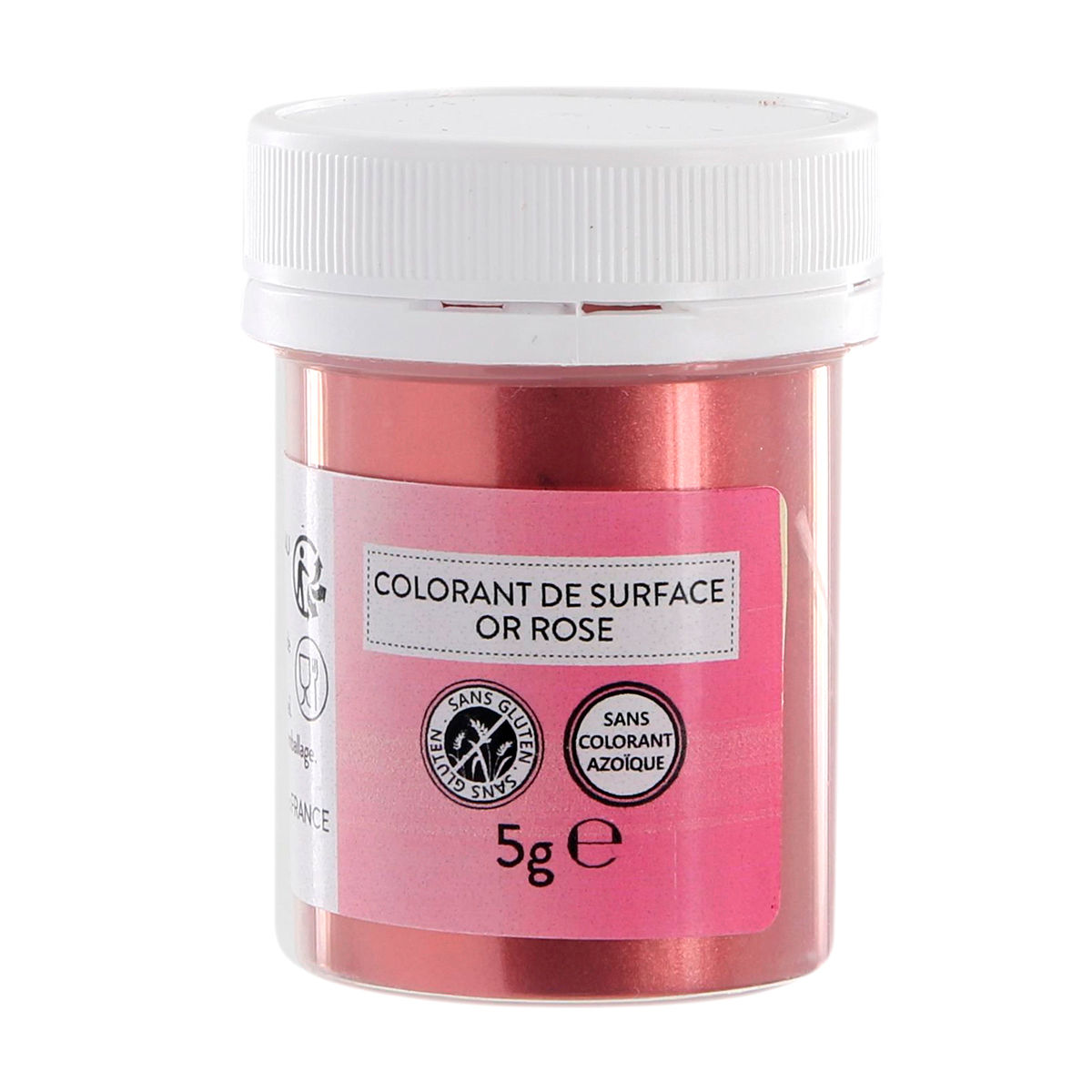 Colorant alimentaire de surface or rose en poudre 5 gr