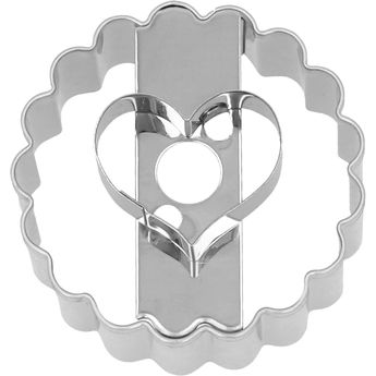 Achat en ligne Emporte-pièce Linzer en inox coeur 5 cm : idéal pour biscuits fourrés - Birkmann