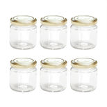 Lot de 6 bocaux de conservation en verre avec couvercle doré 100 ml - Alice Delice