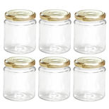 Lot de 6 bocaux de conservation en verre avec couvercle doré 300 ml - Alice Delice