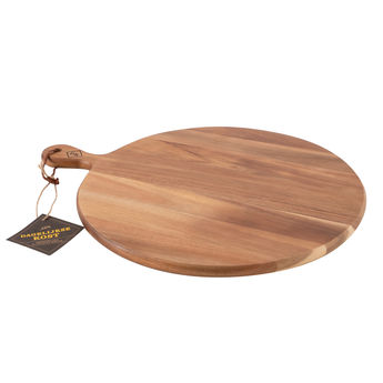 Achat en ligne Grande planche de présentation ronde avec poignée en bois d'acacia - Point Virgule