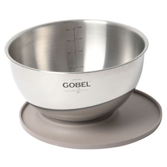 Achat en ligne Cul de poule en inox avec base/couvercle taupe 24 cm - Gobel