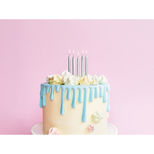 6 bougies d´anniversaire argentées 6 cm - Party deco