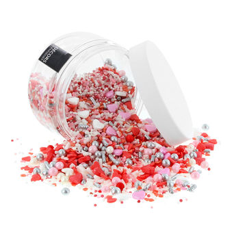 Achat en ligne Décor à parsemer : mélange sprinkles Coeur rouge, rose et blanc 100 gr