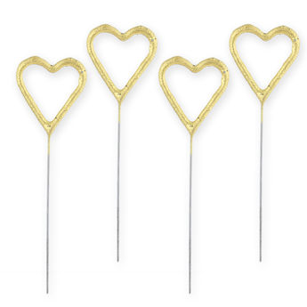 Achat en ligne Bougie scintillante dorée : 4 mini bougies coeur - Wondercandle