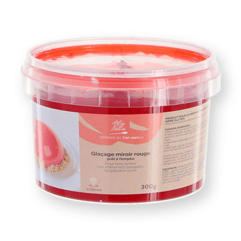 Achat en ligne Glaçage miroir prêt à l´emploi pour entremets congelés et gâteaux cuits rouge 300 gr - Alice Délice