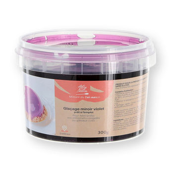 Achat en ligne Glaçage miroir prêt à l´emploi pour entremets congelés et gâteaux cuits violet 300 gr - Alice Délice