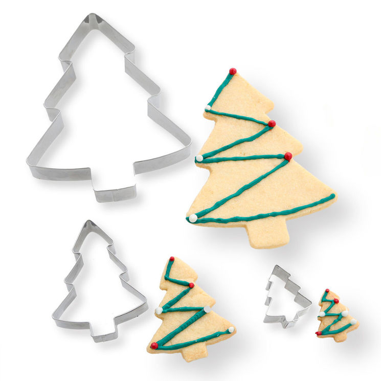 Set de 3 emporte-pièces en inox sapins de Noël 4, 8 et 15 cm - Alice Délice